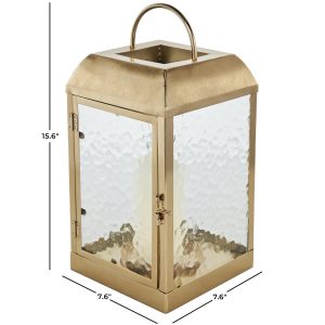 GOLDEN GLOW LANTERN 8"W, 16"H