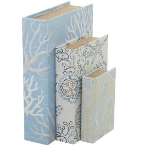 S/3 SEASIDE BOOK BOXES