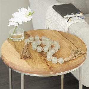 45" GLASS GARLAND - FROSTED WHITE