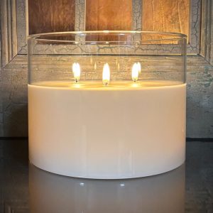 RADIANCE EMBER TRI-WICK CANDLE, SIMPLY IVORY 8X6"