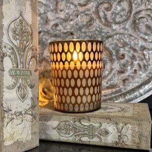 RADIANCE AMBER IMPRINT CANDLE 4x5"