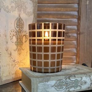 RADIANCE AMBER LATTICE CANDLE 4x5"