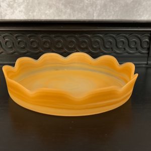 FROSTED HONEY GLASS TRAY 7"D