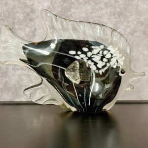 NOIR CURRENT GLASS FISH 10.5"LX3.5"WX6"H