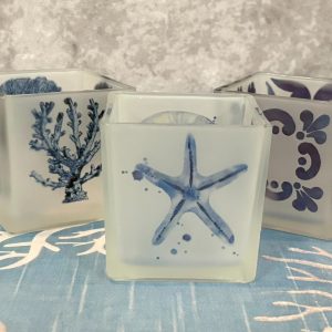 S/3 SEABREEZE VOTIVE HOLDERS 3'DX3"H