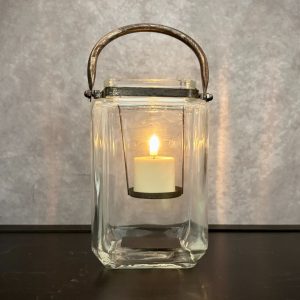 GARDEN TIME GLASS VOTIVE HOLDER 6"LX5.5"WX7"H
