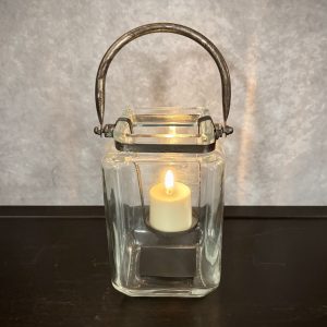 GARDEN TIME GLASS VOTIVE HOLDER 6"LX5.5"WX5.5"H