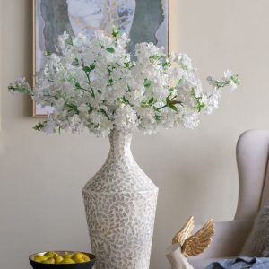 NEUTRAL CAPIZ VASE 12X24"
