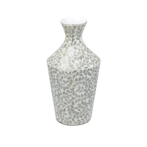 NEUTRAL CAPIZ VASE 10X20"