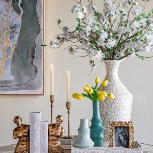 NEUTRAL CAPIZ VASE 10X20"