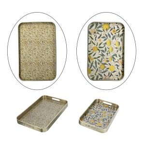 S/2 BOTANICAL BLOOM TRAYS 13X20"/10.5X16.5"