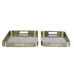 S/2 BOTANICAL BLOOM TRAYS 13X20"/10.5X16.5"