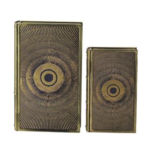 S/2 BRONZE METALLIC BOOK BOXES