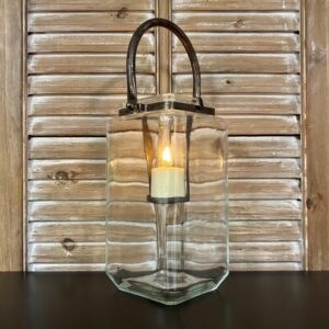 GARDEN TIME GLASS VOTIVE HOLDER 6"LX5.5"WX8.5"H