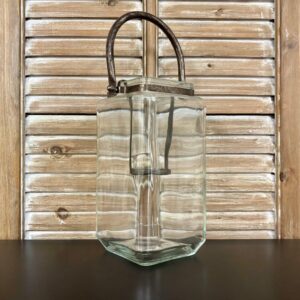 GARDEN TIME GLASS VOTIVE HOLDER 6"LX5.5"WX8.5"H