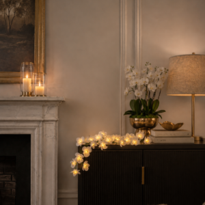 MOONLIT ORCHID GARLAND, 6'L/36 LED