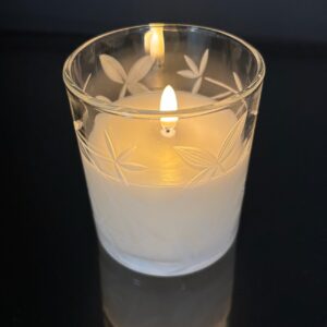 RADIANCE IVORY FLORAL CANDLE 3.25x4"