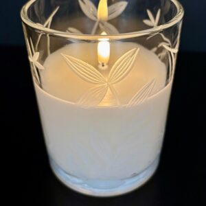 RADIANCE IVORY FLORAL CANDLE 4x5"