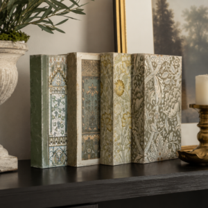 S/4 VINTAGE BOTANICAL BOOK BOXES