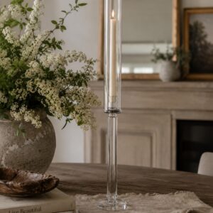 REFLECTIONS GLASS TAPER HOLDER 4"DX30"H
